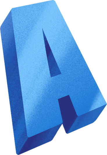 three-dimensional blue letter a PNG, SVG
