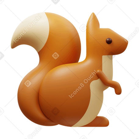 3D squirrel PNG, SVG