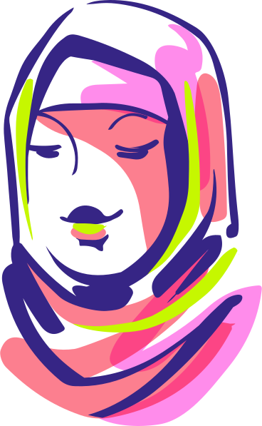 Volto di giovane donna in hijab PNG, SVG