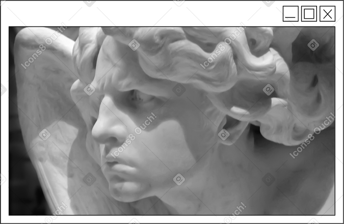 Browserfenster mit foto der skulptur PNG, SVG