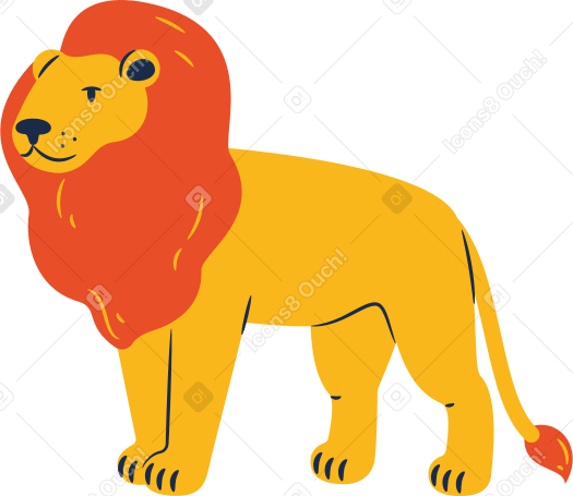 lion standing Illustration in PNG, SVG