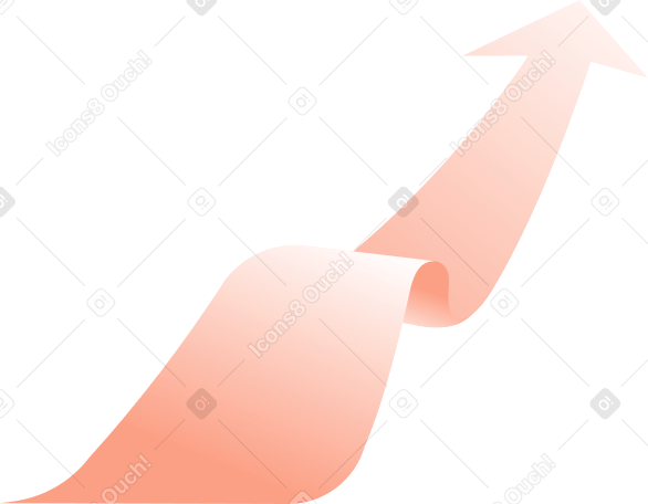 flecha curva en perspectiva PNG, SVG