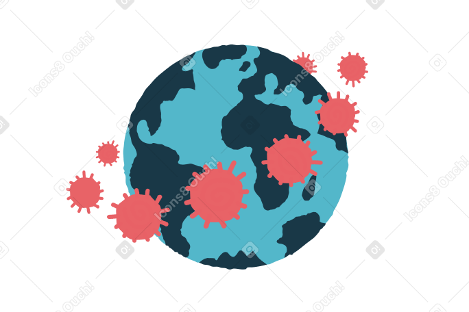 Virus surronding globe в PNG, SVG