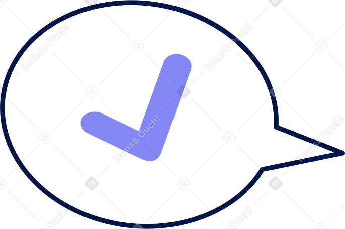 bubble with check mark PNG, SVG