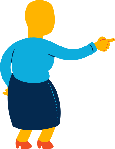 Old woman pointing back в PNG, SVG