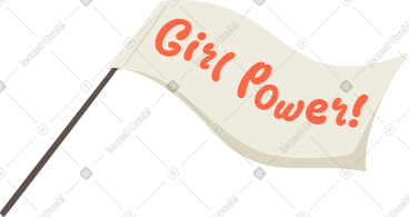 Flag girl power PNG, SVG