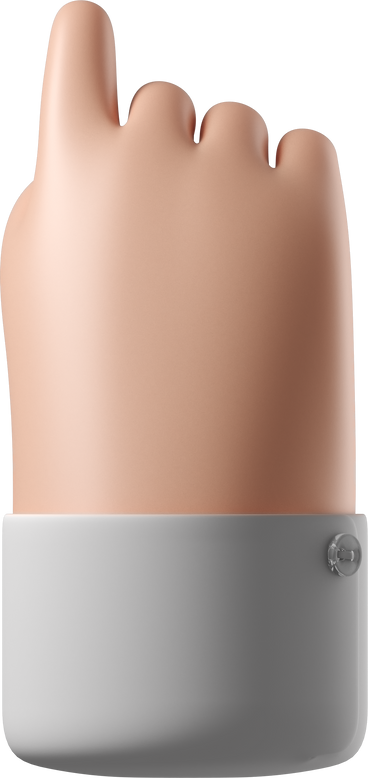 Back view of white skin hand pointing up в PNG, SVG