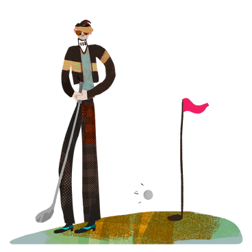 Homme jouant au golf comme passe-temps PNG, SVG