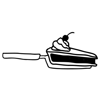 Fetta di torta su un utensile per torta PNG, SVG