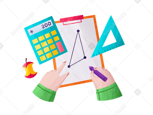 Student studying math Illustration in PNG, SVG