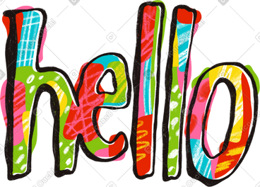 Hand drawn lettering hello with textures PNG, SVG