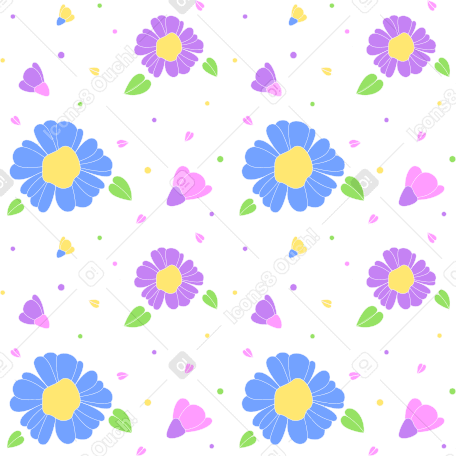 Floral pattern Illustration in PNG, SVG