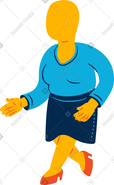 Chubby woman walking PNG, SVG