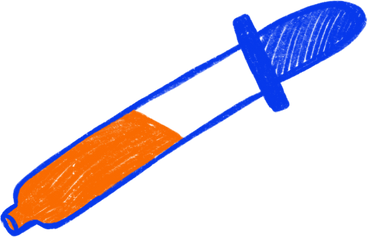 blue pipette with orange paint PNG, SVG