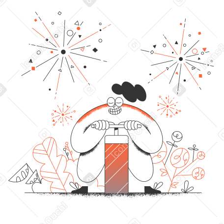 お祝いのために花火を打ち上げる女性 PNG、SVG