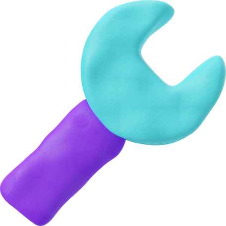 Light blue and purple wrench Illustration in PNG, SVG