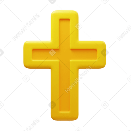 3D christian cross PNG, SVG