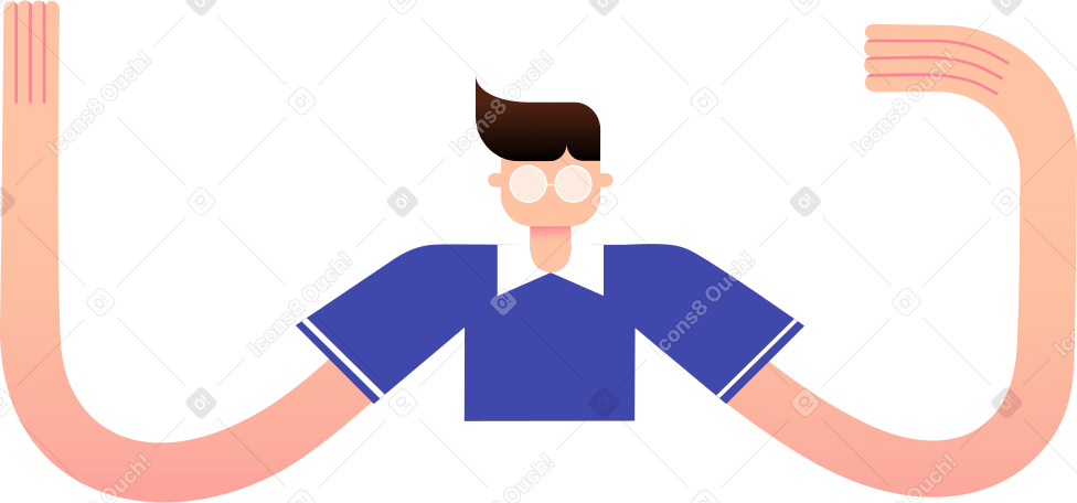 Мужчина с широко раскрытыми руками в PNG, SVG