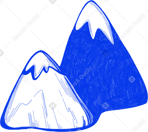 two blue mountains Illustration in PNG, SVG