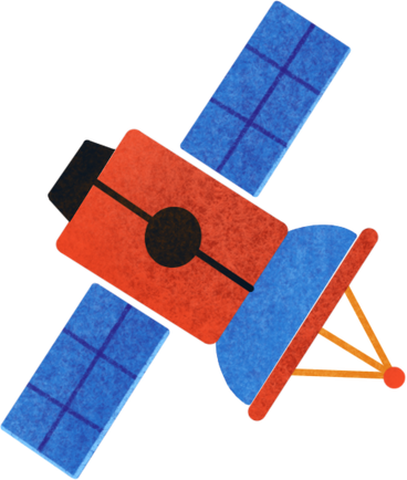small red and blue satellite PNG、SVG