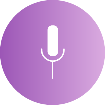 lilac bubble with microphone icon PNG, SVG