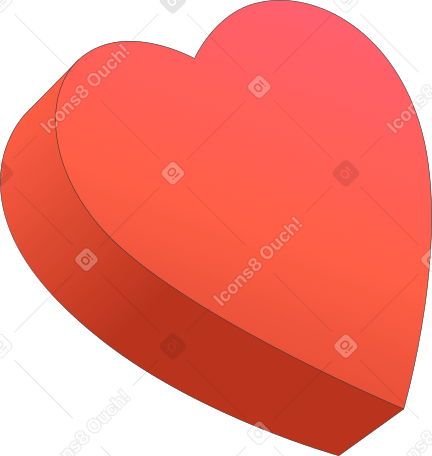 Topo de caixa em formato de coração PNG, SVG
