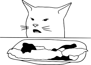 Cat doesn't like the salad PNG, SVG