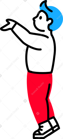 child standing on tiptoes Illustration in PNG, SVG