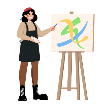Artist with a palette in his hands PNG, SVG