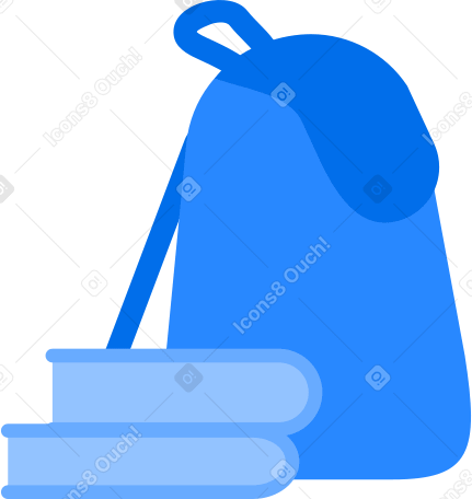 student backpack and two books Illustration in PNG, SVG