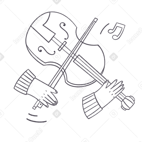 Hands playing the violin as a hobby Illustration in PNG, SVG