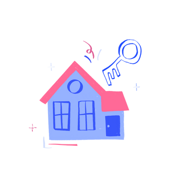 Real estate house with a key PNG, SVG