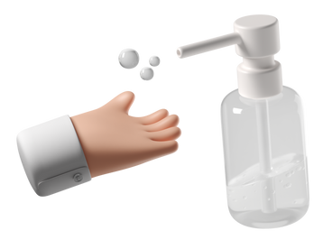 White skin hand using sanitizer PNG, SVG