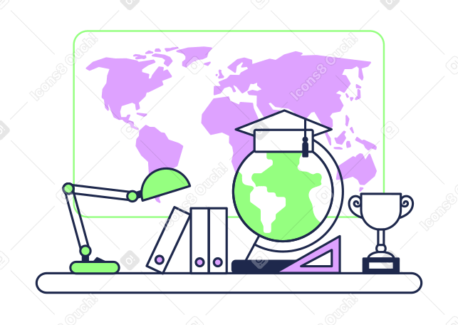 School supplies for geography lesson PNG, SVG