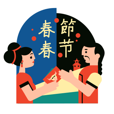 Giving a gift for chinese new year PNG, SVG