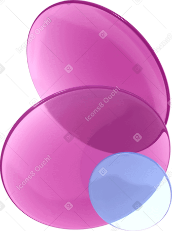 3D composition of three lenses PNG, SVG