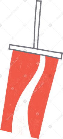 Red paper cup of soda with straw Illustration in PNG, SVG