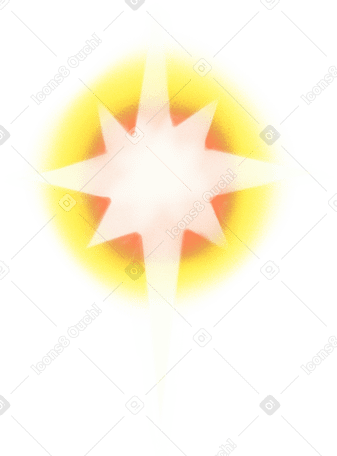big white northen star with yellow halo PNG, SVG