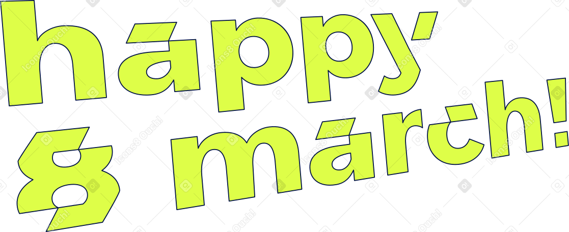 texto feliz 8 de marzo PNG, SVG