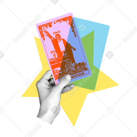 Lectura del tarot, mano sosteniendo cartas del tarot PNG, SVG