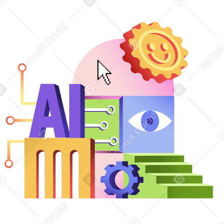 AI technology and machine vision PNG, SVG