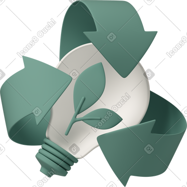 Eco recycle icon with bulb inside PNG, SVG