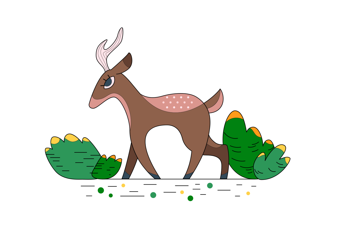 Forest deer Illustration in PNG, SVG