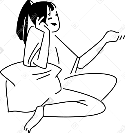 скучающая женщина с подушкой в PNG, SVG