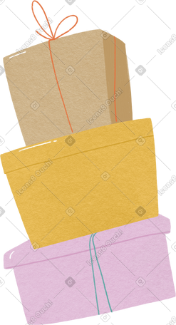 three holiday boxes standing on top of each other PNG, SVG