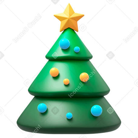 3D christmas tree PNG、SVG