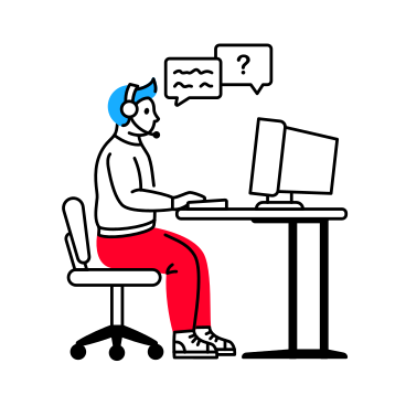 Support person animated illustration in GIF, Lottie (JSON), AE