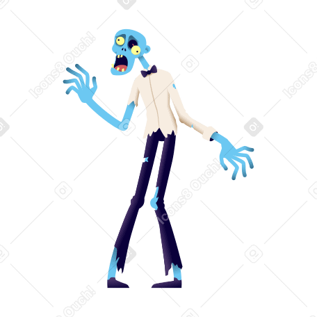 Creepy zombie in torn clothes PNG, SVG