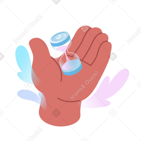Hand holding an hourglass for time tracking PNG, SVG