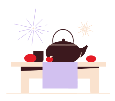 New Year's Tea Party PNG, SVG